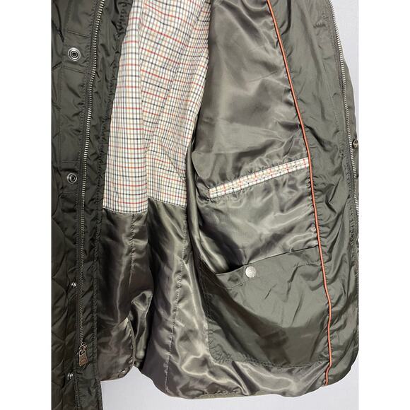 Hart Schaffner Marx Olive Green Quilted Riding Jacket Men’s Size Medium Winter - Picture 5 of 6